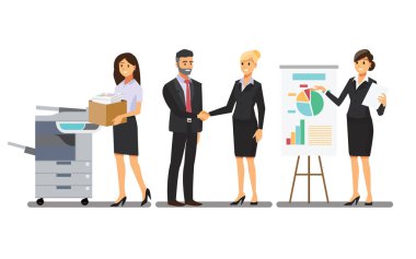 Businesswoman character In the office set  ,Vector illustration 