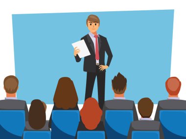 business seminar ,Vector illustration cartoon character.