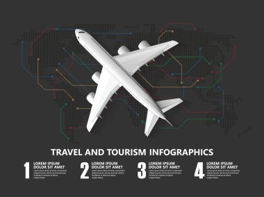 Travel infographics ,landmark and transport (travel, infographic, flight) 