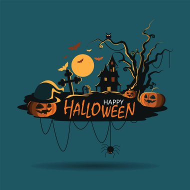 banner halloween background ,Vector illustration 