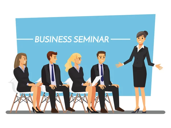 Business Seminar Vector Illustration Cartoon Character — Wektor stockowy