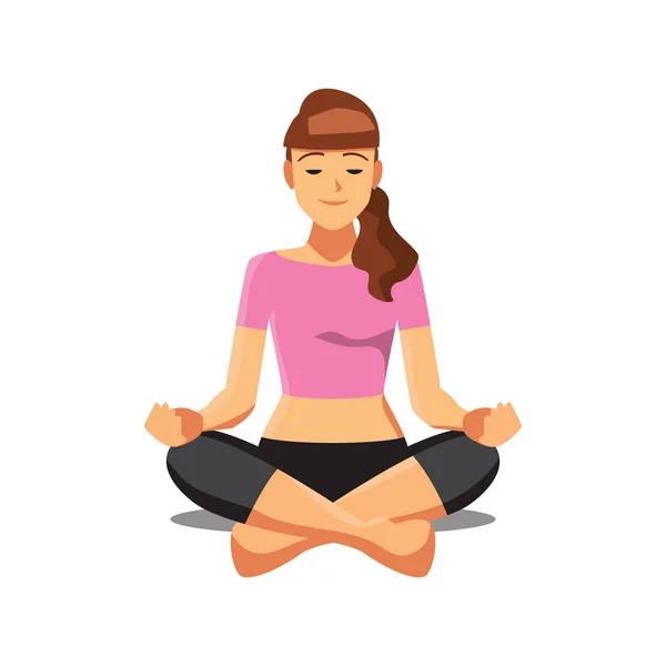 Fitness Yoga Healthy Lifestyle — Stock Vector