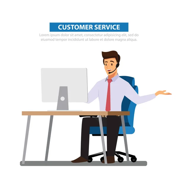 Unternehmensberatung Konzepte Der Kundenbetreuung Und Kommunikation Call Center Service Job — Stockvektor