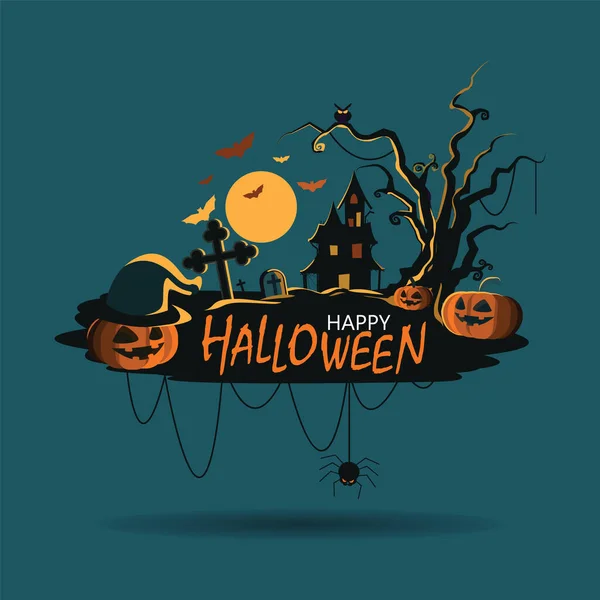 Banner Halloween Fondo Ilustración Vectorial — Archivo Imágenes Vectoriales