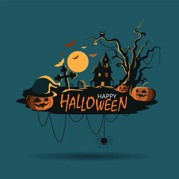 Banner Halloween Background Vector Illustration — Stock Vector