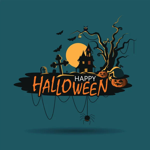Banner Halloween Background Vector Illustration — Stock Vector