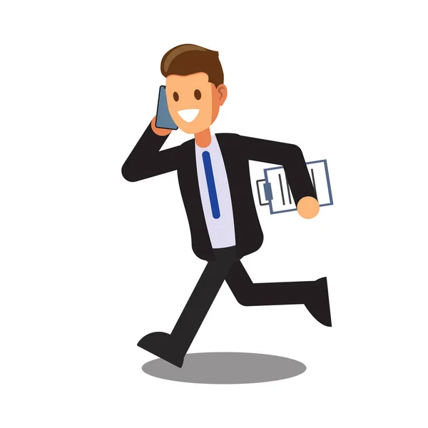 Businessman Character Design Cartoon Online Business — Stok Vektör