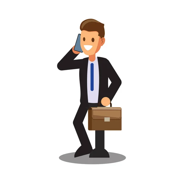 Businessman Character Design Cartoon Online Business — Διανυσματικό Αρχείο