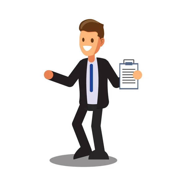 Businessman Character Design Cartoon Pour Les Entreprises Ligne — Image vectorielle