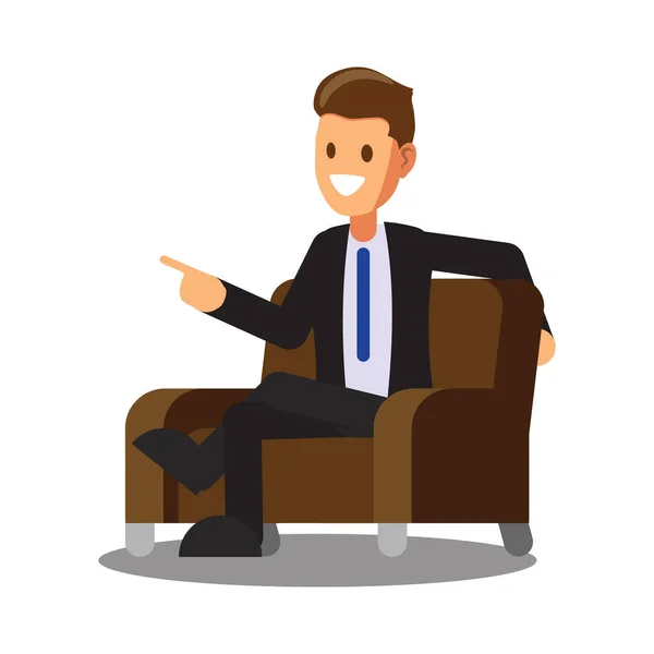 Businessman Character Design Cartoon Online Business — ストックベクタ