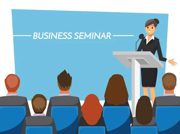 Business Seminar Vector Illustration Cartoon Character ロイヤリティフリーのストックイラスト