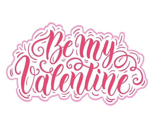 Fargerik Illustrasjon Valentines Dagskortmal Med Dekorert Håndtegnet Tekst Valentine – stockvektor