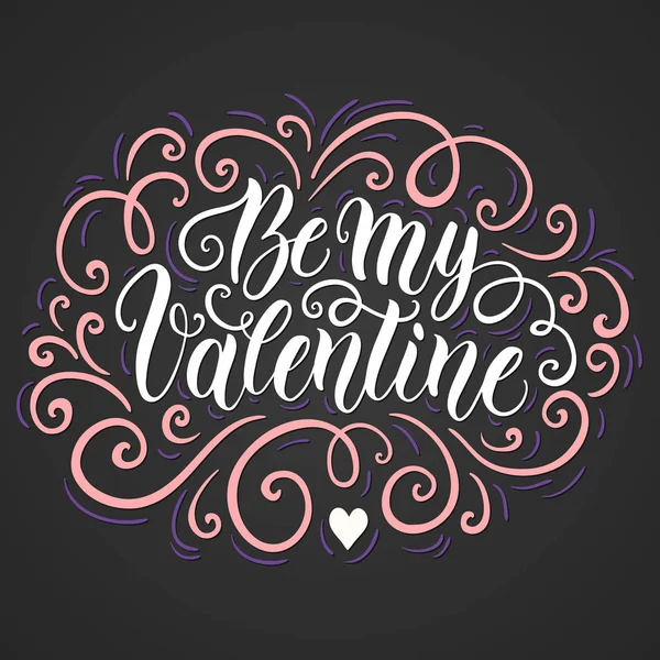 Barevné Vektorové Ilustrace Valentýna Karty Šablony Zdobené Ručně Tažené Textem — Stockový vektor