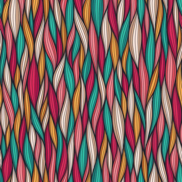 Abstracto líneas onduladas patrón sin costura. Ilustración vectorial orgánica floral. Brillante colección de fondo de baldosas de colores sin costura — Vector de stock