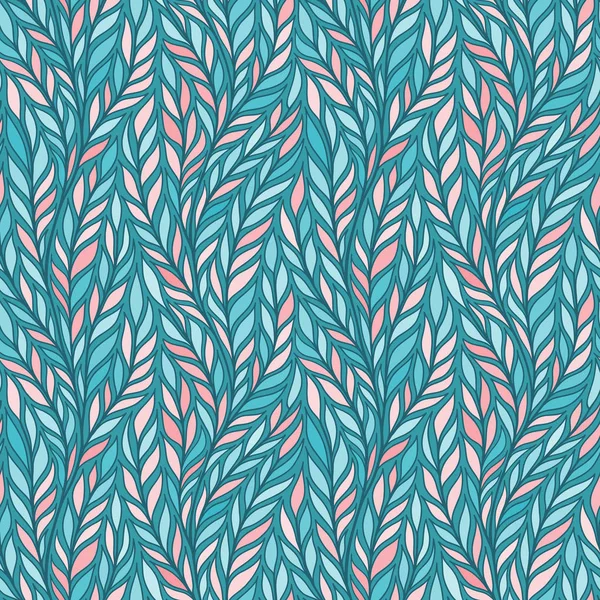 Colorful Vector Illustration Floral Seamless Pattern Leaves Branches — Stock Vector