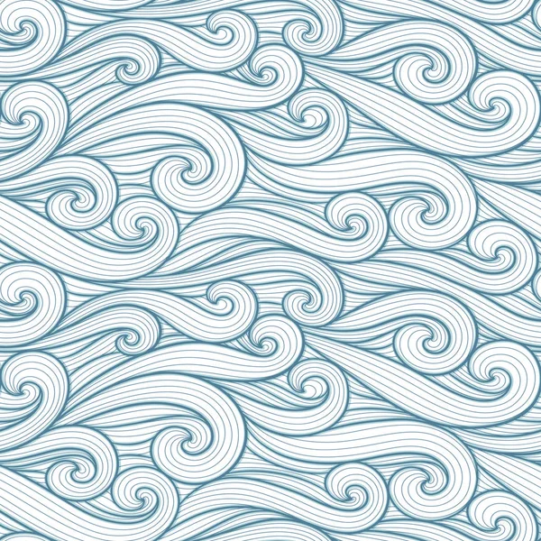 Abstracto líneas rizadas de colores sin costuras conjunto de patrones. Olas y rizos vector ilustración. Brillante colección de fondo de baldosas de colores sin costura . — Vector de stock