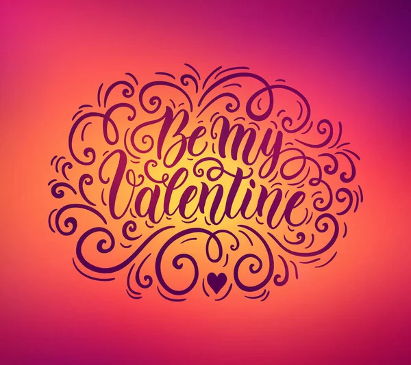 Colorful Vector Illustration Valentines Day Card Template Decorated Hand Drawn — Stock Vector