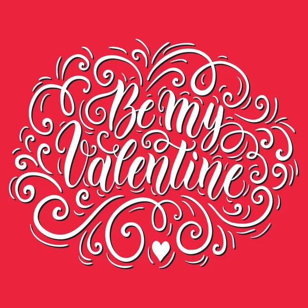 Colorful Vector Illustration Valentines Day Card Template Decorated Hand Drawn — Stock Vector