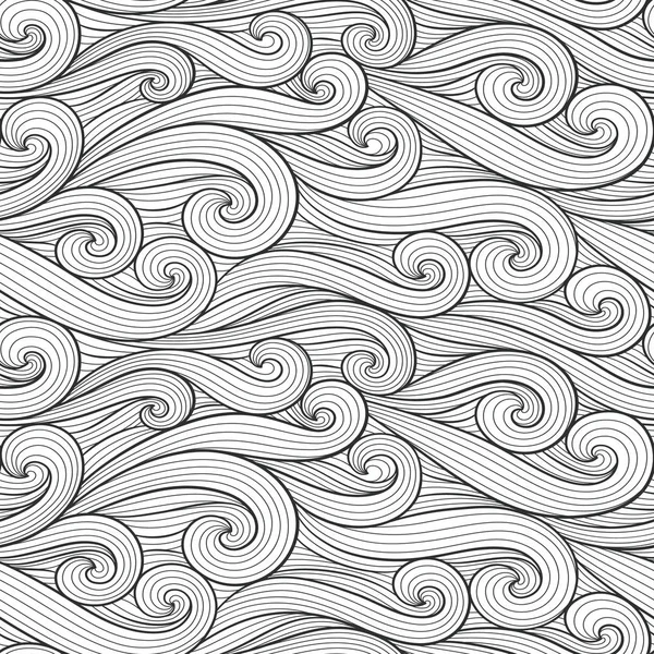 Abstract colorful curly lines seamless patterns set. Waves and curls vector illustration. Bright colorful seamlessly tiling background collection. — Stock Vector