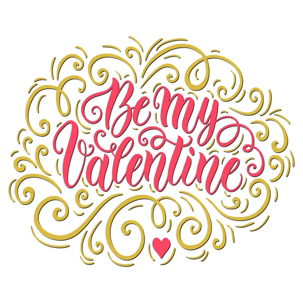 Colorful Vector Illustration Valentines Day Card Template Decorated Hand Drawn — Stock Vector