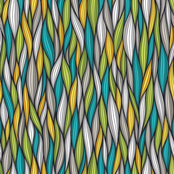 Lignes ondulées abstraites motif sans couture. Illustration vectorielle organique florale. Lumineux coloré collection de fond carrelage transparente — Image vectorielle