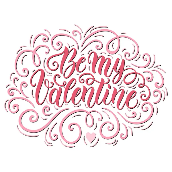 Colorful Vector Illustration Valentines Day Card Template Decorated Hand Drawn — Stock Vector