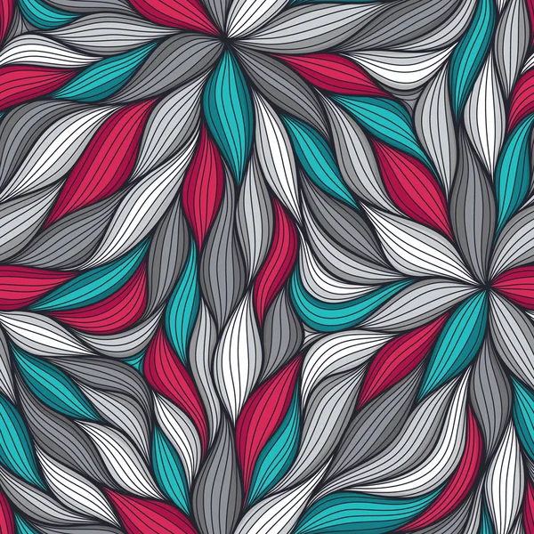 Abstrakt bølgete linjer sømløst mønster. Floral organisk vektorillustrasjon. Sterk fargerik, sømløs flislegging av bakgrunnsinnsamling – stockvektor