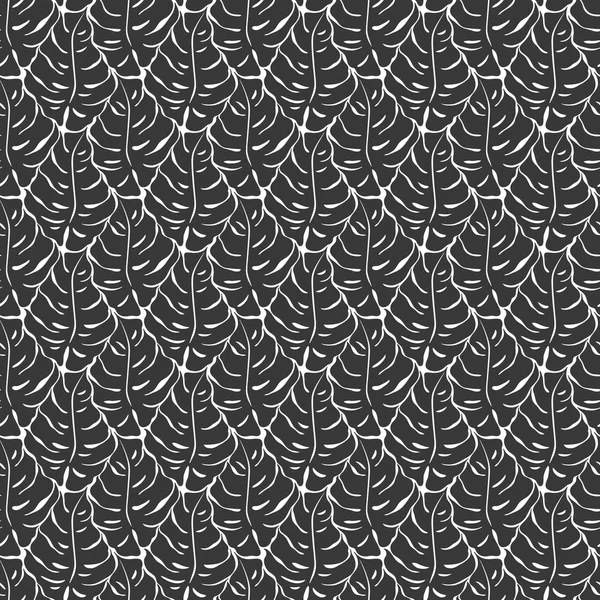 Sömlös mönster med monstera blad silhuetter. Trend ande tropisk bakgrund. Vektor illustration — Stock vektor
