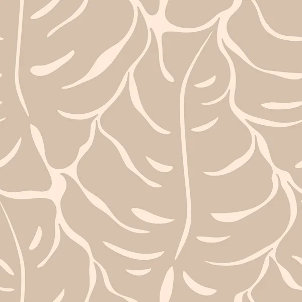 Sömlös mönster med monstera blad silhuetter. Trend ande tropisk bakgrund. Vektor illustration — Stock vektor