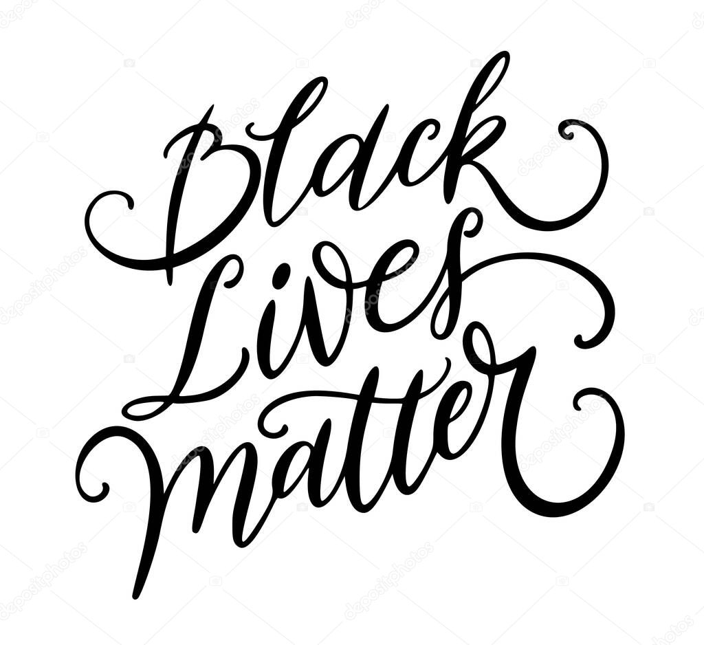 Black lives matter hand lettering, vector illustration