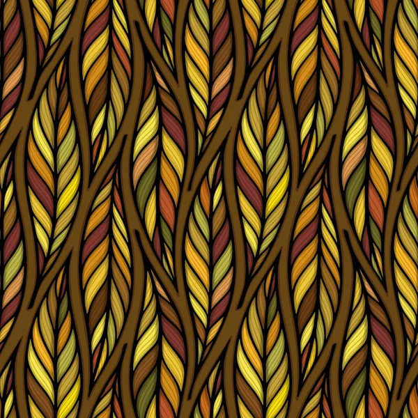 Fallende Blätter Bunte Vektorillustration Dekorative Herbstblätter Schöne Nahtlose Muster Handgezeichnete Stockillustration