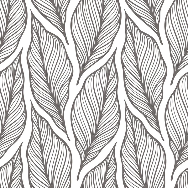 Feuilles Tombantes Illustration Vectorielle Monochrome Automne Décoratif Laisse Beau Motif — Image vectorielle