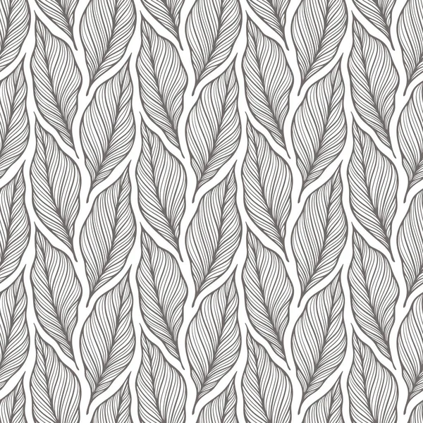 Hojas Caídas Ilustración Vectorial Monocromo Otoño Decorativo Deja Hermoso Patrón — Vector de stock