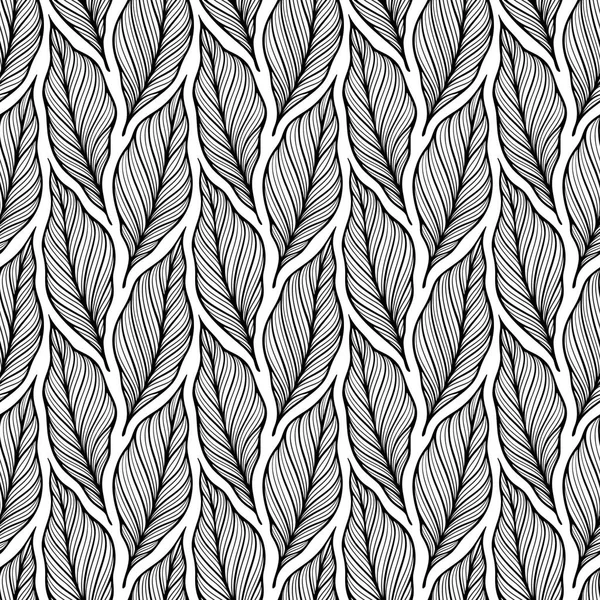 Hojas Caídas Ilustración Vectorial Monocromo Otoño Decorativo Deja Hermoso Patrón Ilustración De Stock