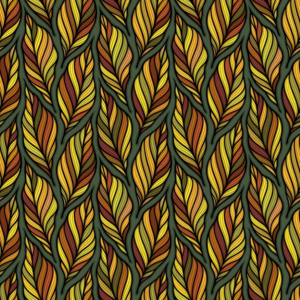Fallende Blätter Bunte Vektorillustration Dekorative Herbstblätter Schöne Nahtlose Muster Handgezeichnete lizenzfreie Stockvektoren