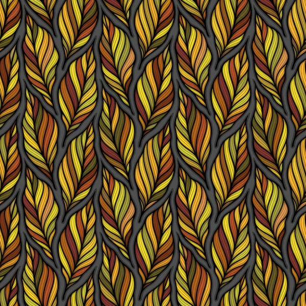 Fallende Blätter Bunte Vektorillustration Dekorative Herbstblätter Schöne Nahtlose Muster Handgezeichnete lizenzfreie Stockvektoren