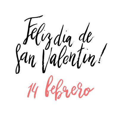 Feliz Dia dos Namorados Mutlu Sevgililer gün el yazılı fırça yazı beyaz izole.