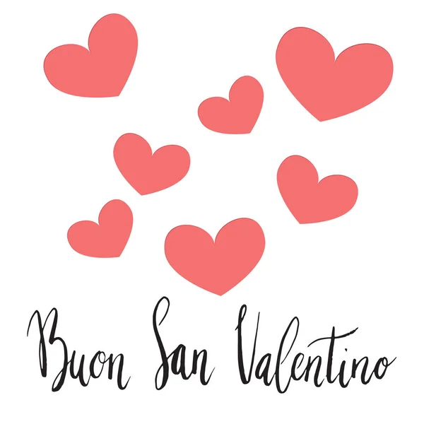 Buon San Valentino Felice San Valentino Pennello Scritto Mano Lettering — Vettoriale Stock