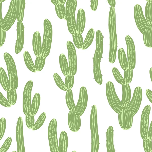 Magnifique Motif Tuiles Vectorielles Dessinées Main Cactus Dans Style Scandinave — Image vectorielle