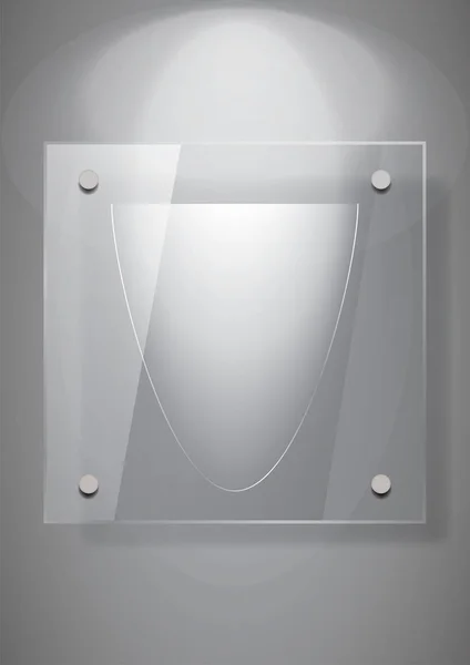 Placas de vidro transparente modernas vetoriais definidas no fundo da amostra . —  Vetores de Stock