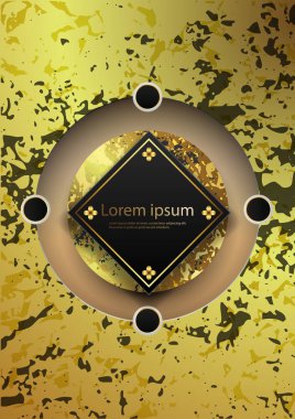 Muhteşem mermer bir arka plan üzerinde siyah ve altın unsurları ile Soyut Tasarım el ilanları. Vektör Eps 10.