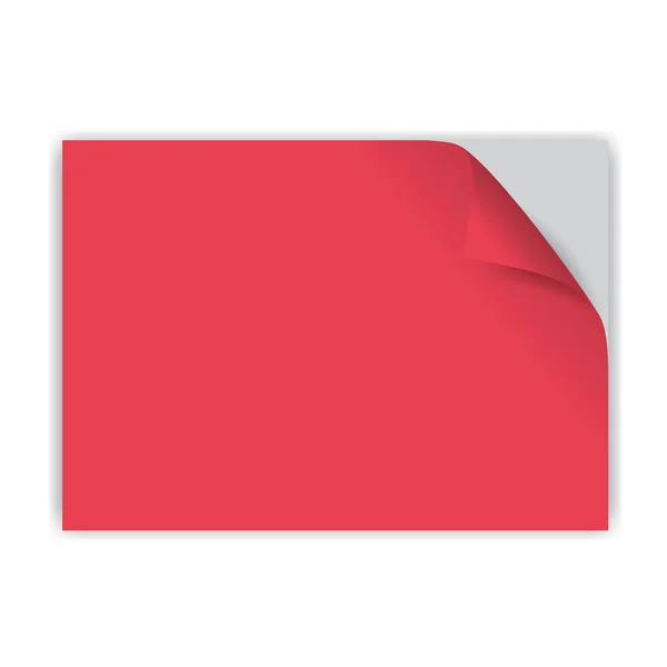 Red Sheet Paper Wrapped Corner Shadows Paper Text Banner Advertising — стоковый вектор