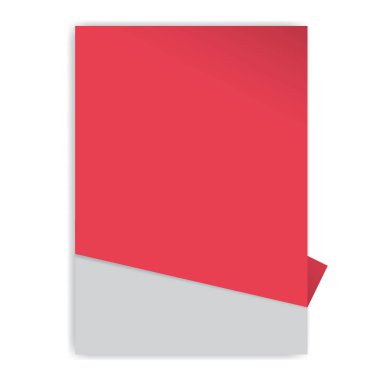 red sheet of paper with a wrapped corner and shadows. Paper for text. Banner advertising sales.