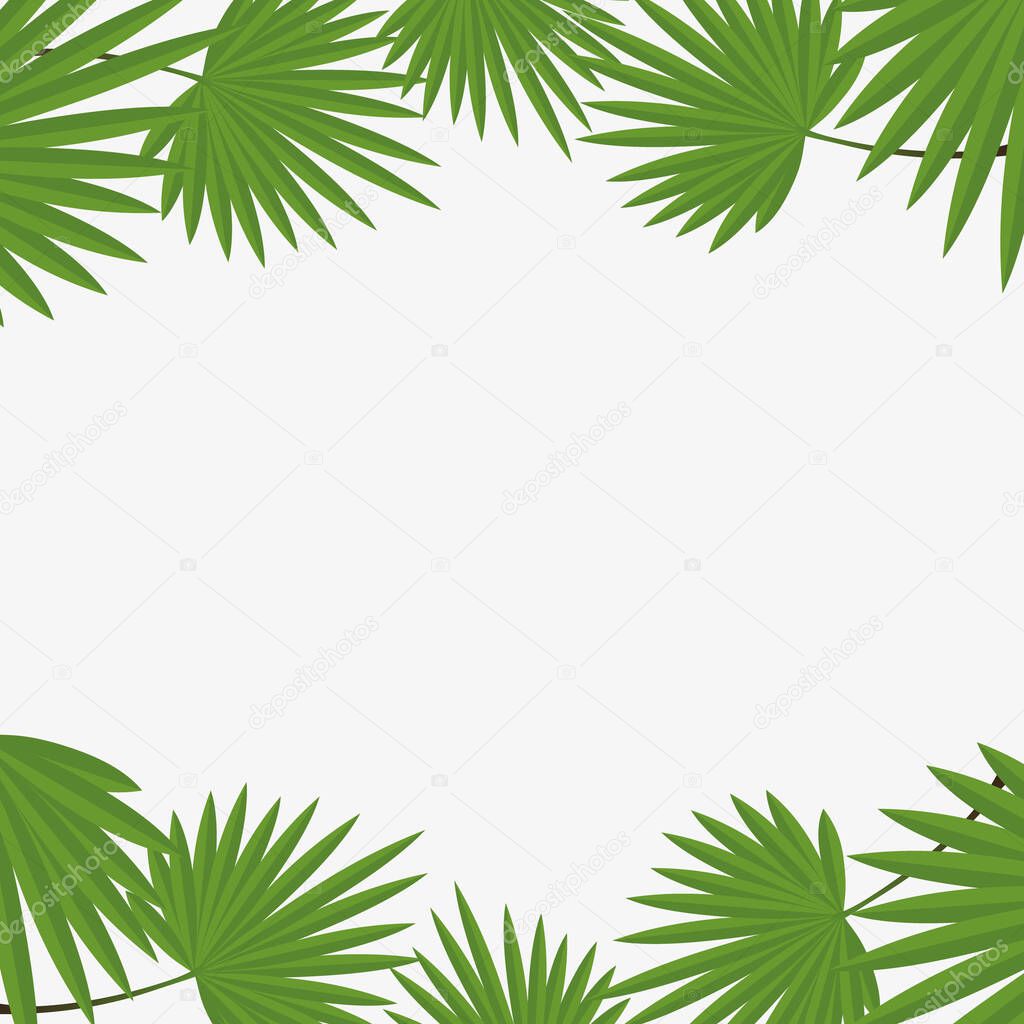 Vector illustration tropical leaves background.Exotic design,summer background.