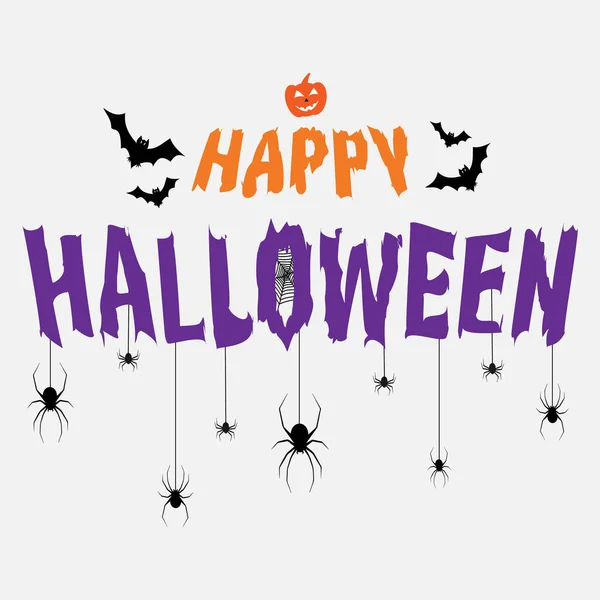 Illustration Vectorielle Halloween Fond Écran Avec Lettre Happy Halloween Élément — Image vectorielle