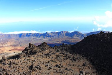 Tenerife Kanarya Adaları görünümünden teide, rock dağ lav