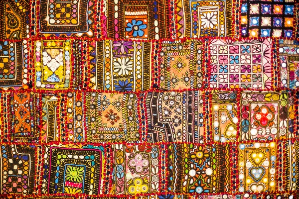 Rajasthani Traditional Patchwork Carpet Jaisalmer India — Stock Photo, Image