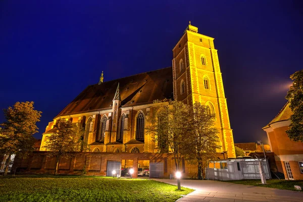 Cathédrale Ingolstadt Église Notre Dame Vue Heure Bleue Bavière Allemagne — Photo
