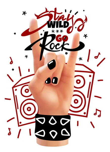 Rock-Handposter lizenzfreie Stockillustrationen