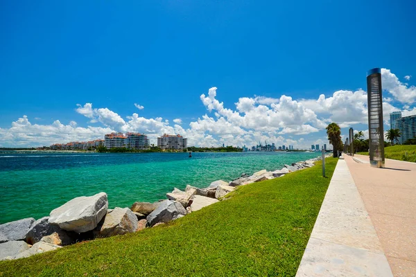 Cesta Nábřeží South Pointe Parku Jižní Části Miami Beach Floridě — Stock fotografie